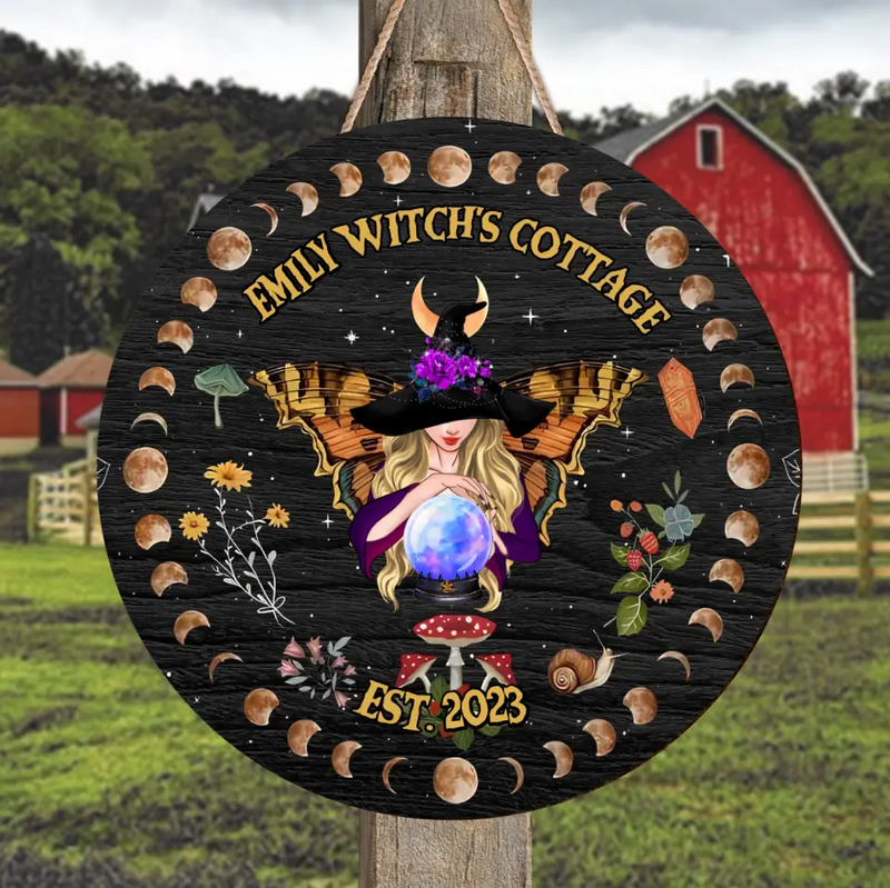 Personalized Butterfly Witch Wooden Sign - Gift Idea For Witch Lovers