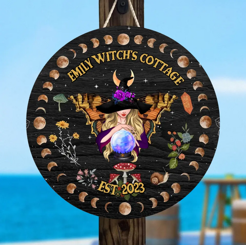 Personalized Butterfly Witch Wooden Sign - Gift Idea For Witch Lovers
