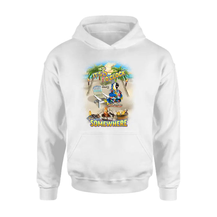 Personalized Summer Shirt/Hoodie - Up to 5 Names - Gitt Idea For Summer/Friends/Family - It's 5 O'clock Somewhere