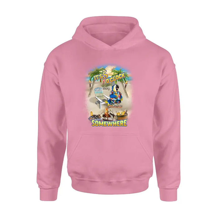 Personalized Summer Shirt/Hoodie - Up to 5 Names - Gitt Idea For Summer/Friends/Family - It's 5 O'clock Somewhere