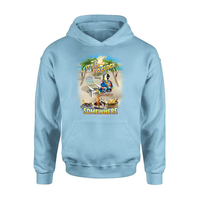 Personalized Summer Shirt/Hoodie - Up to 5 Names - Gitt Idea For Summer/Friends/Family - It's 5 O'clock Somewhere