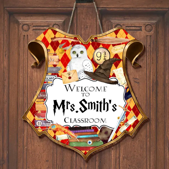 Personalized Wizard Classroom Teacher Name Wooden Sign - Gifts For Teacher - Welcome To Teacher's Classroom