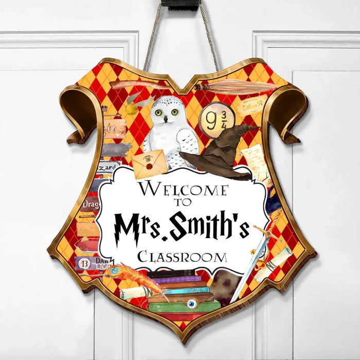 Personalized Wizard Classroom Teacher Name Wooden Sign - Gifts For Teacher - Welcome To Teacher's Classroom