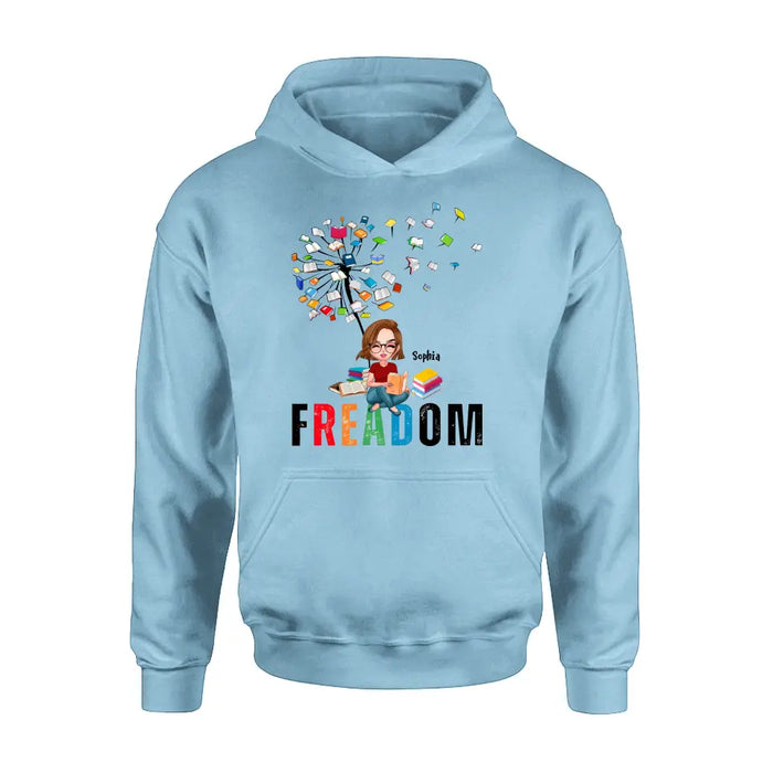Personalized Freadom Book Lover T-Shirt/Hoodie - Gift Idea For Reading Lover