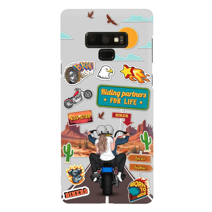 Personalized Motorcycle Couple Phone Case - Gift Idea For Couple/Husband & Wife/Bikers - Transparent Phone Case For iPhone/Samsung