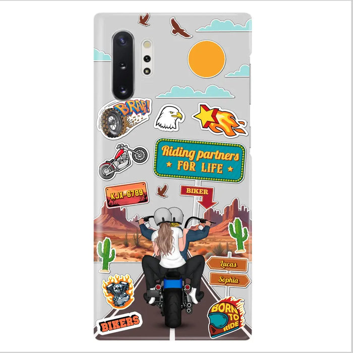 Personalized Motorcycle Couple Phone Case - Gift Idea For Couple/Husband & Wife/Bikers - Transparent Phone Case For iPhone/Samsung