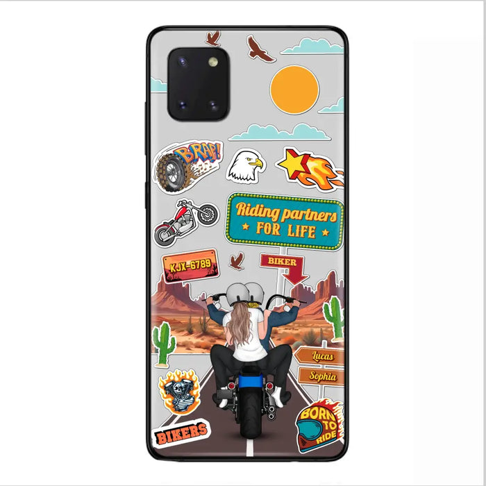 Personalized Motorcycle Couple Phone Case - Gift Idea For Couple/Husband & Wife/Bikers - Transparent Phone Case For iPhone/Samsung