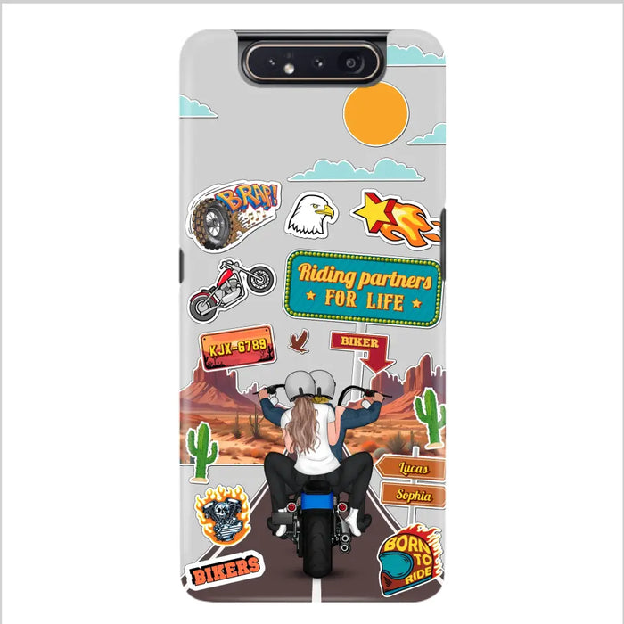 Personalized Motorcycle Couple Phone Case - Gift Idea For Couple/Husband & Wife/Bikers - Transparent Phone Case For iPhone/Samsung