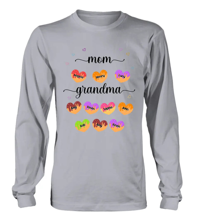 Personalized Grandma Shirt/ Hoodie - Gift Idea To Mom/Grandma with up to 5 Kids and 10 Grandkids