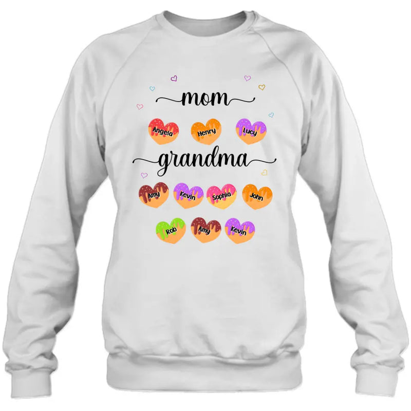 Personalized Grandma Shirt/ Hoodie - Gift Idea To Mom/Grandma with up to 5 Kids and 10 Grandkids