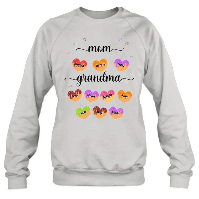 Personalized Grandma Shirt/ Hoodie - Gift Idea To Mom/Grandma with up to 5 Kids and 10 Grandkids