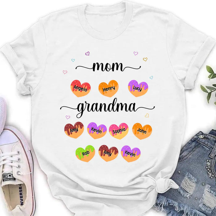 Personalized Grandma Shirt/ Hoodie - Gift Idea To Mom/Grandma with up to 5 Kids and 10 Grandkids