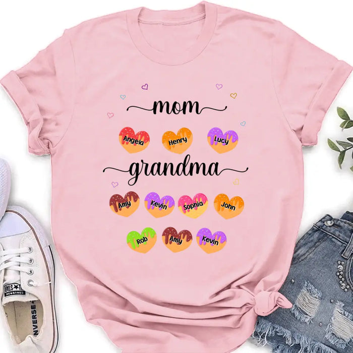 Personalized Grandma Shirt/ Hoodie - Gift Idea To Mom/Grandma with up to 5 Kids and 10 Grandkids