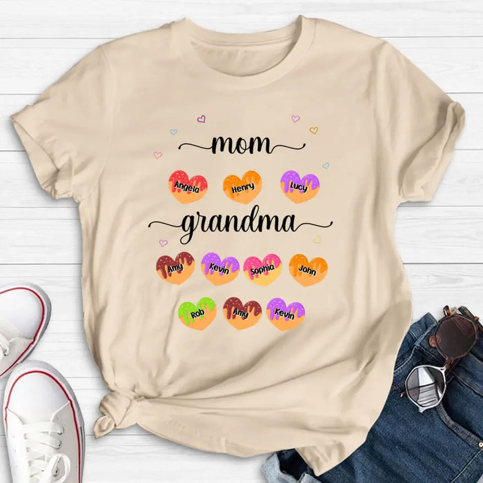 Personalized Grandma Shirt/ Hoodie - Gift Idea To Mom/Grandma with up to 5 Kids and 10 Grandkids