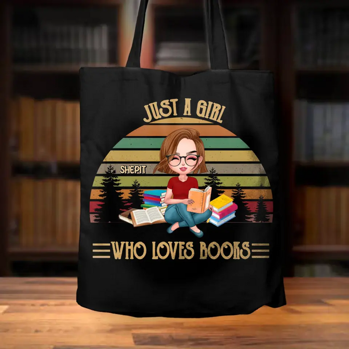 Custom Personalized Retro Sun Reading Canvas Bag - Gift Idea For Book Lover - Life Is Better With Books