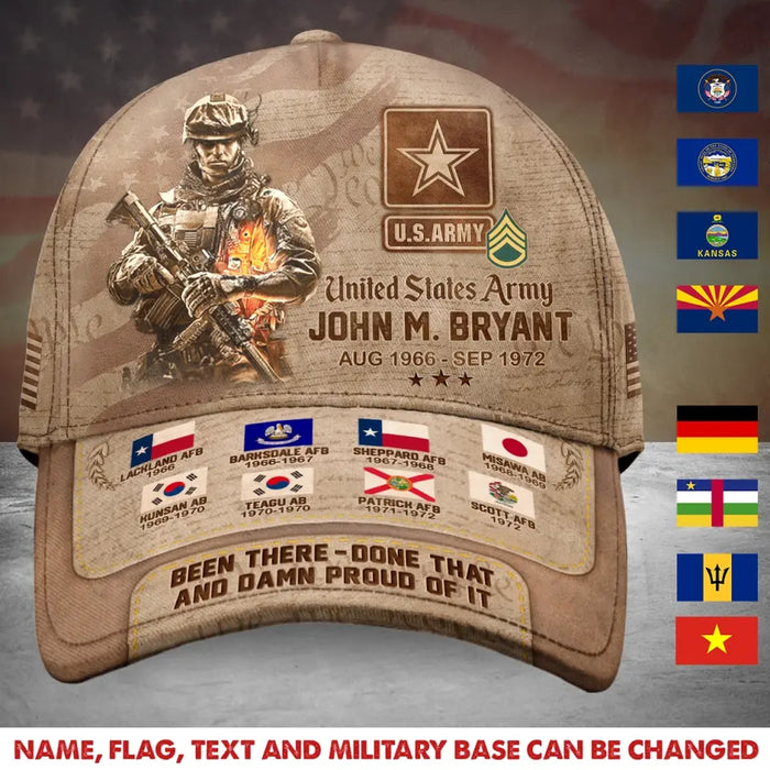 Custom Personalized Veteran Army Baseball Cap - Gift Idea For Veteran - Been There Done That And Damn Proud Of It