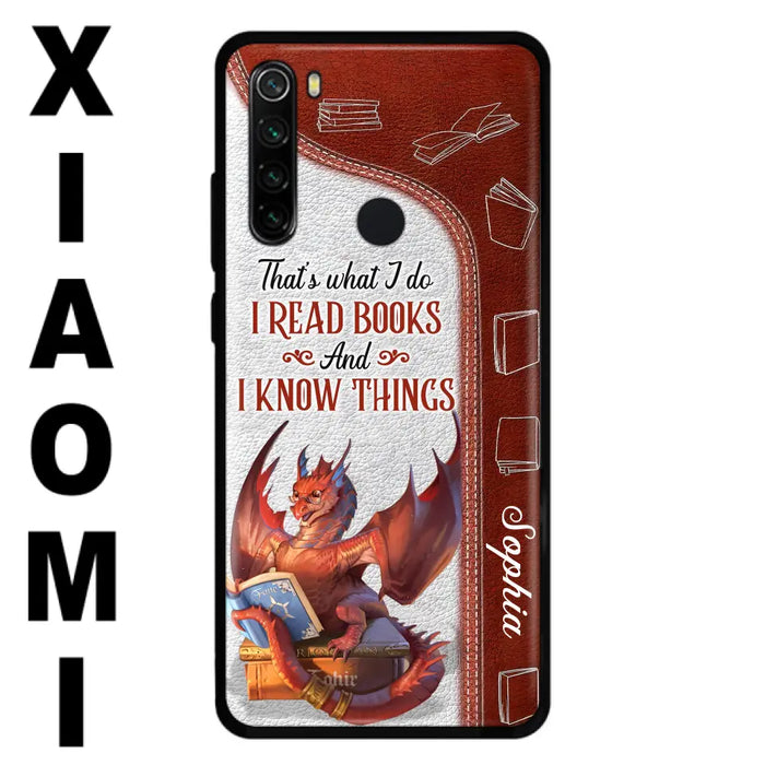 Custom Personalized Red Book Dragon Phone Case - Gift Idea For Book Lovers - That's What I Do I Read Books And I Know Things - Case For Xiaomi/ Oppo/ Huawei