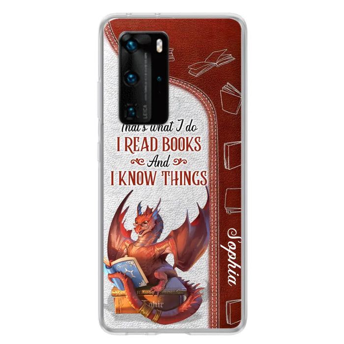 Custom Personalized Red Book Dragon Phone Case - Gift Idea For Book Lovers - That's What I Do I Read Books And I Know Things - Case For Xiaomi/ Oppo/ Huawei