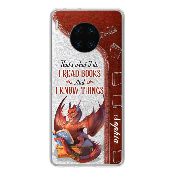 Custom Personalized Red Book Dragon Phone Case - Gift Idea For Book Lovers - That's What I Do I Read Books And I Know Things - Case For Xiaomi/ Oppo/ Huawei