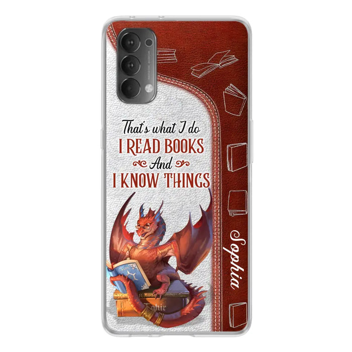 Custom Personalized Red Book Dragon Phone Case - Gift Idea For Book Lovers - That's What I Do I Read Books And I Know Things - Case For Xiaomi/ Oppo/ Huawei