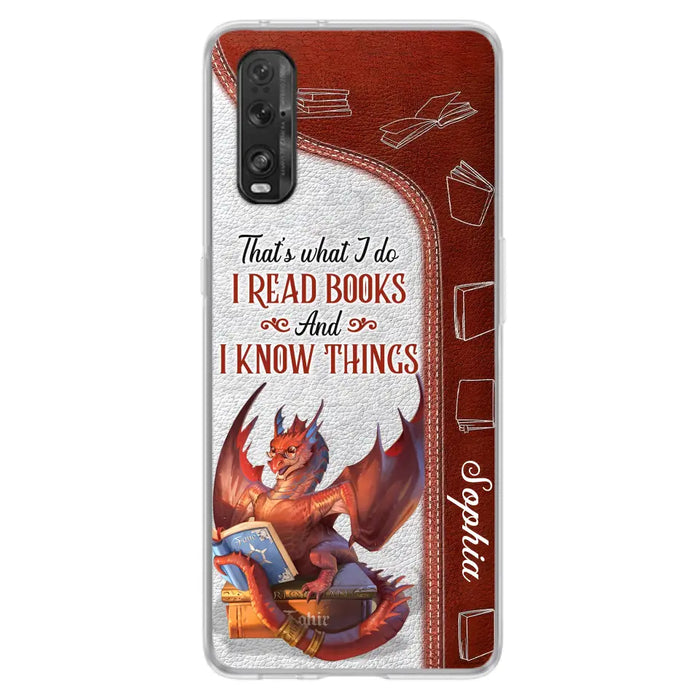 Custom Personalized Red Book Dragon Phone Case - Gift Idea For Book Lovers - That's What I Do I Read Books And I Know Things - Case For Xiaomi/ Oppo/ Huawei