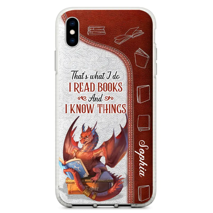 Personalized Red Book Dragon Phone Case - Gift Idea For Book Lovers - That's What I Do I Read Books And I Know Things - Case For iPhone/Samsung