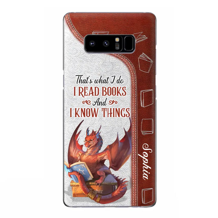 Personalized Red Book Dragon Phone Case - Gift Idea For Book Lovers - That's What I Do I Read Books And I Know Things - Case For iPhone/Samsung
