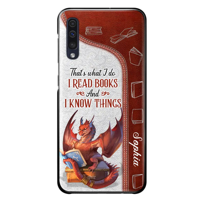 Personalized Red Book Dragon Phone Case - Gift Idea For Book Lovers - That's What I Do I Read Books And I Know Things - Case For iPhone/Samsung
