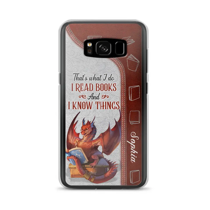 Personalized Red Book Dragon Phone Case - Gift Idea For Book Lovers - That's What I Do I Read Books And I Know Things - Case For iPhone/Samsung