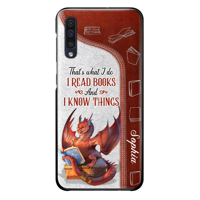 Personalized Red Book Dragon Phone Case - Gift Idea For Book Lovers - That's What I Do I Read Books And I Know Things - Case For iPhone/Samsung