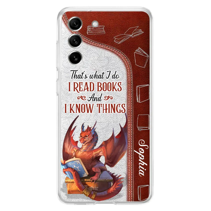 Personalized Red Book Dragon Phone Case - Gift Idea For Book Lovers - That's What I Do I Read Books And I Know Things - Case For iPhone/Samsung
