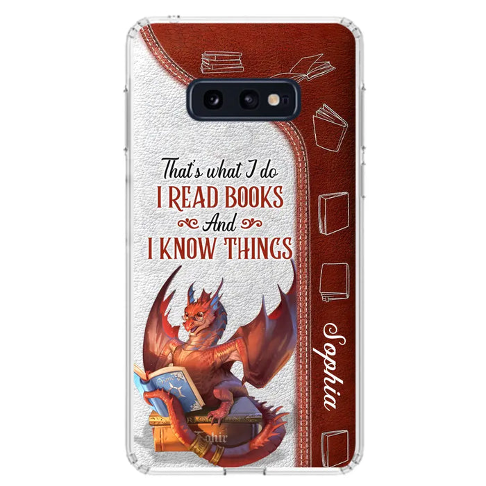 Personalized Red Book Dragon Phone Case - Gift Idea For Book Lovers - That's What I Do I Read Books And I Know Things - Case For iPhone/Samsung