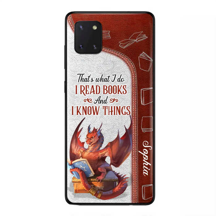 Personalized Red Book Dragon Phone Case - Gift Idea For Book Lovers - That's What I Do I Read Books And I Know Things - Case For iPhone/Samsung