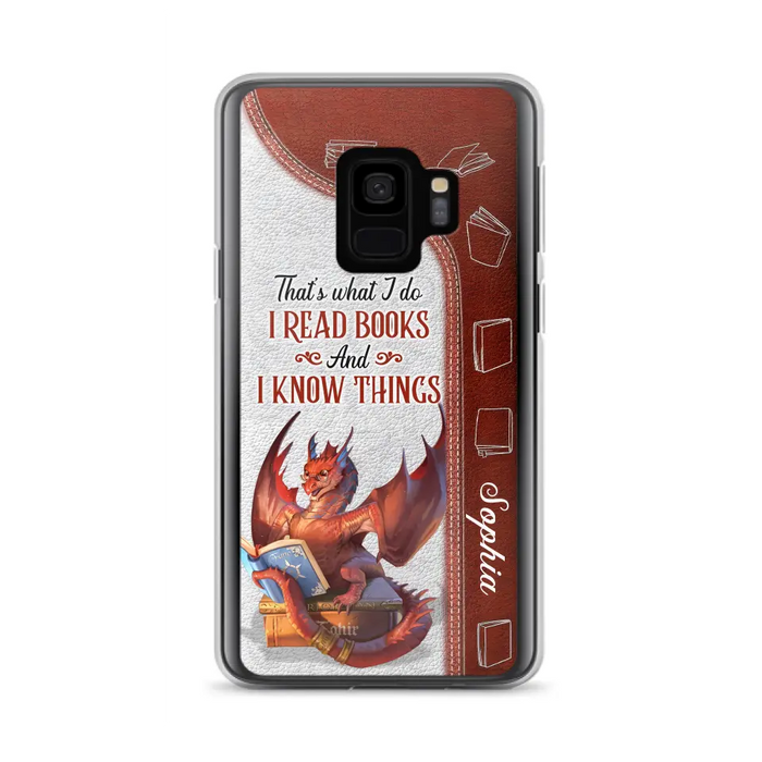 Personalized Red Book Dragon Phone Case - Gift Idea For Book Lovers - That's What I Do I Read Books And I Know Things - Case For iPhone/Samsung
