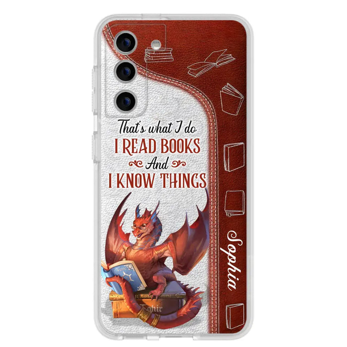 Personalized Red Book Dragon Phone Case - Gift Idea For Book Lovers - That's What I Do I Read Books And I Know Things - Case For iPhone/Samsung