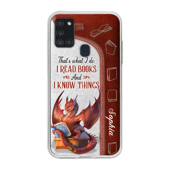 Personalized Red Book Dragon Phone Case - Gift Idea For Book Lovers - That's What I Do I Read Books And I Know Things - Case For iPhone/Samsung