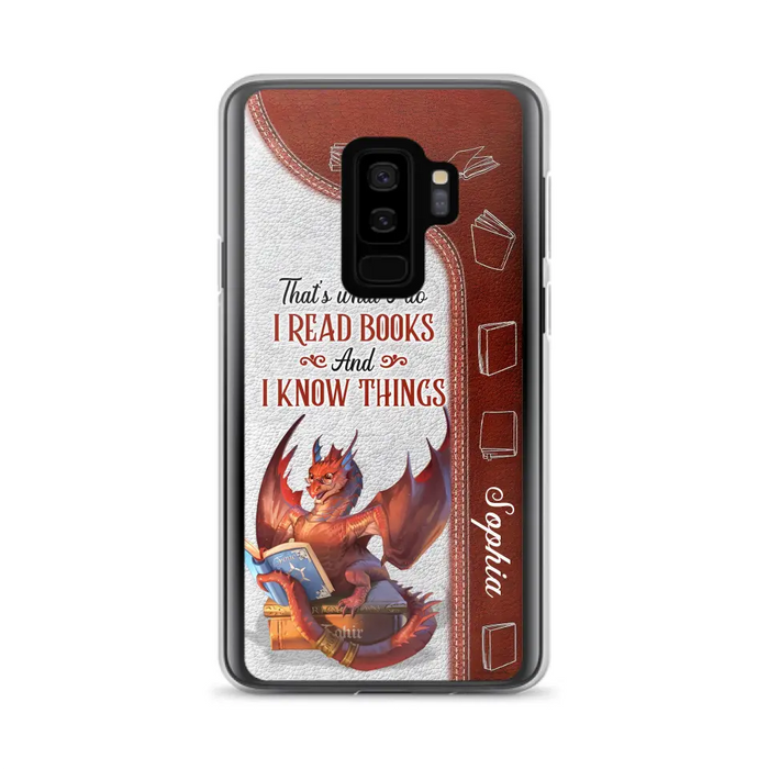 Personalized Red Book Dragon Phone Case - Gift Idea For Book Lovers - That's What I Do I Read Books And I Know Things - Case For iPhone/Samsung