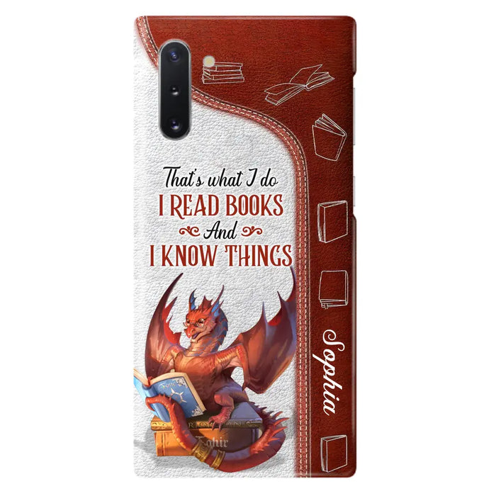 Personalized Red Book Dragon Phone Case - Gift Idea For Book Lovers - That's What I Do I Read Books And I Know Things - Case For iPhone/Samsung