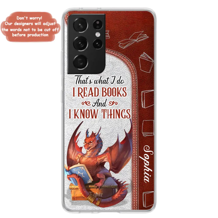 Personalized Red Book Dragon Phone Case - Gift Idea For Book Lovers - That's What I Do I Read Books And I Know Things - Case For iPhone/Samsung