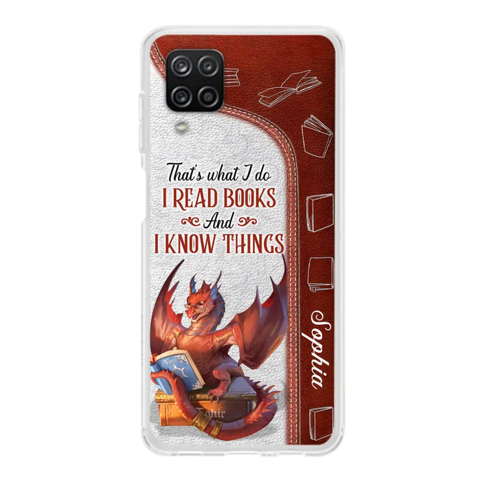 Personalized Red Book Dragon Phone Case - Gift Idea For Book Lovers - That's What I Do I Read Books And I Know Things - Case For iPhone/Samsung