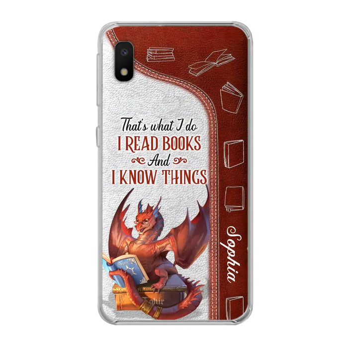 Personalized Red Book Dragon Phone Case - Gift Idea For Book Lovers - That's What I Do I Read Books And I Know Things - Case For iPhone/Samsung