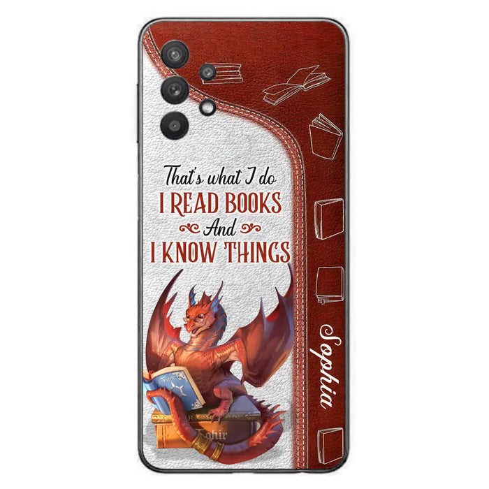 Personalized Red Book Dragon Phone Case - Gift Idea For Book Lovers - That's What I Do I Read Books And I Know Things - Case For iPhone/Samsung