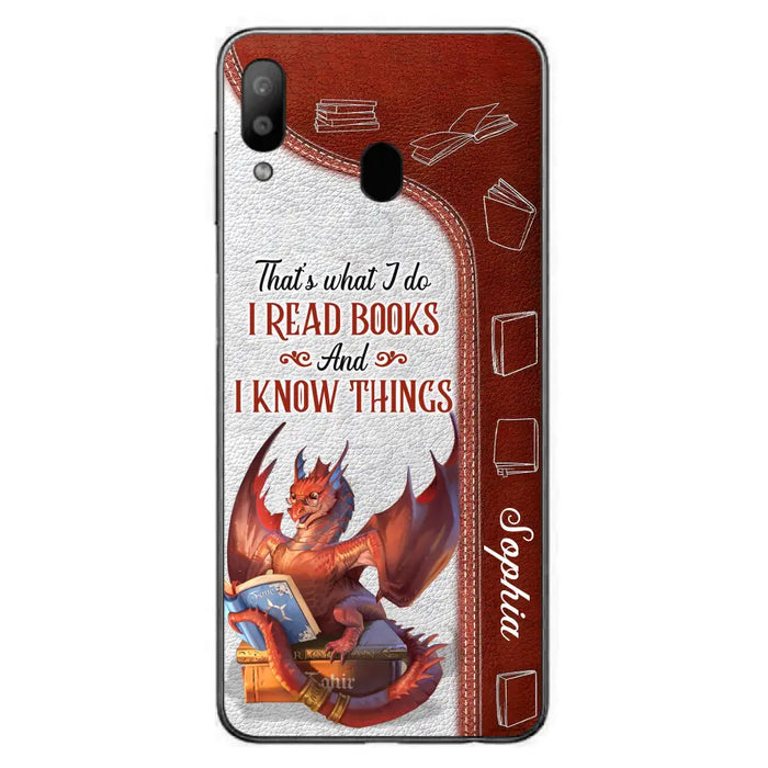 Personalized Red Book Dragon Phone Case - Gift Idea For Book Lovers - That's What I Do I Read Books And I Know Things - Case For iPhone/Samsung