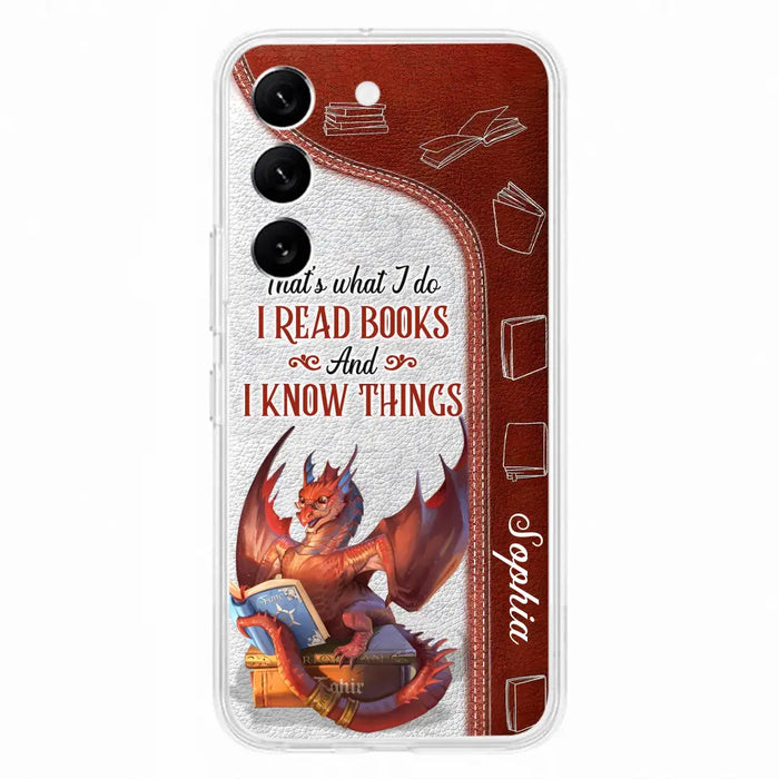 Personalized Red Book Dragon Phone Case - Gift Idea For Book Lovers - That's What I Do I Read Books And I Know Things - Case For iPhone/Samsung