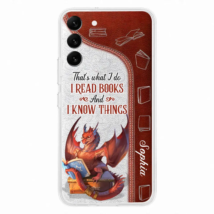 Personalized Red Book Dragon Phone Case - Gift Idea For Book Lovers - That's What I Do I Read Books And I Know Things - Case For iPhone/Samsung
