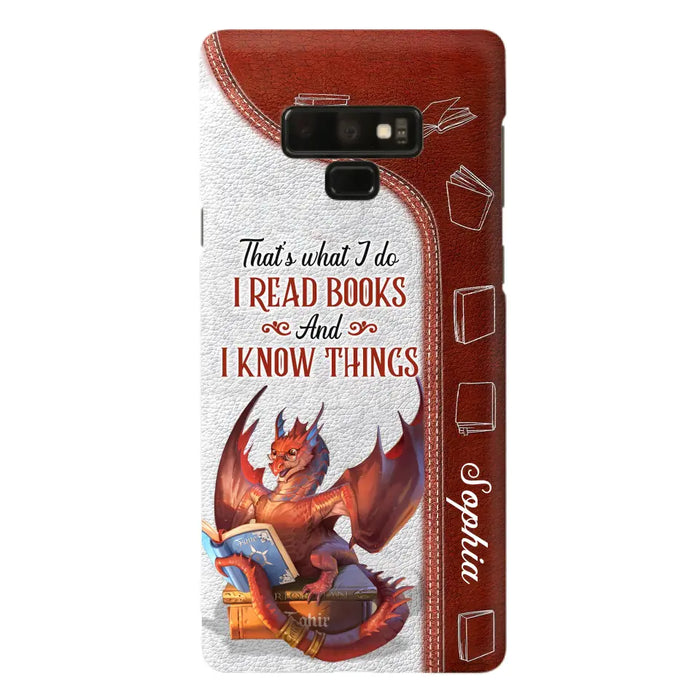 Personalized Red Book Dragon Phone Case - Gift Idea For Book Lovers - That's What I Do I Read Books And I Know Things - Case For iPhone/Samsung