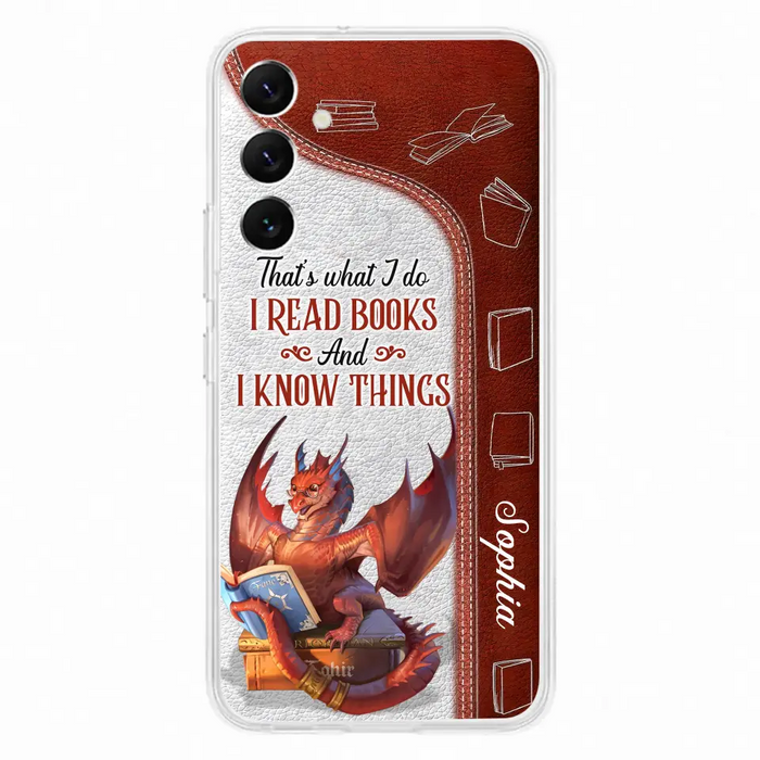 Personalized Red Book Dragon Phone Case - Gift Idea For Book Lovers - That's What I Do I Read Books And I Know Things - Case For iPhone/Samsung
