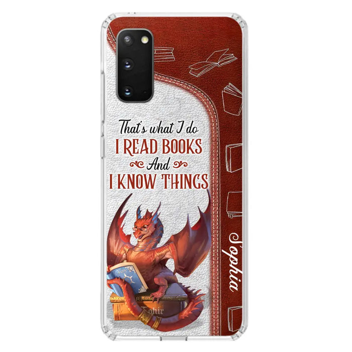 Personalized Red Book Dragon Phone Case - Gift Idea For Book Lovers - That's What I Do I Read Books And I Know Things - Case For iPhone/Samsung