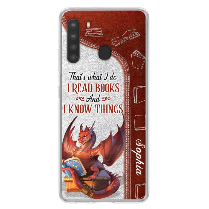 Personalized Red Book Dragon Phone Case - Gift Idea For Book Lovers - That's What I Do I Read Books And I Know Things - Case For iPhone/Samsung
