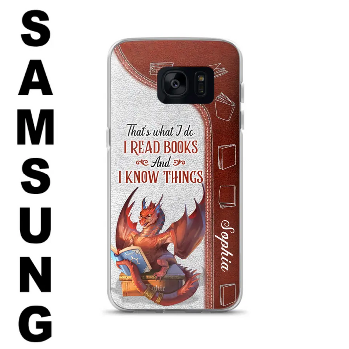 Personalized Red Book Dragon Phone Case - Gift Idea For Book Lovers - That's What I Do I Read Books And I Know Things - Case For iPhone/Samsung